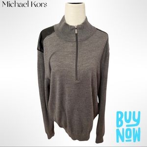 Michael Kors gray half zip sweater, size XL